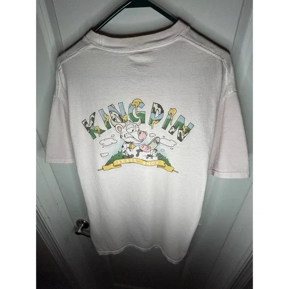 Vintage Y2k Kingpin Skate Shop Cow Graphic Skater T-Shirt Size Mens XL No Flaws - Picture 2 of 7
